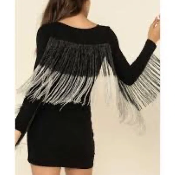 Idyllwind— Western style Black & Silver Fringe dress - Picture 2 of 5